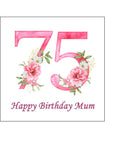 75th Birthday Flowers Edible Icing Cake Topper or Ribbon