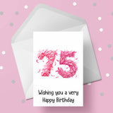 75th Birthday Pink Feathers Card