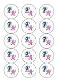 76th Birthday Funny Cartoon Numbers Edible Icing Cake Topper or Ribbon
