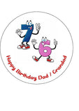 76th Birthday Funny Cartoon Numbers Edible Icing Cake Topper or Ribbon