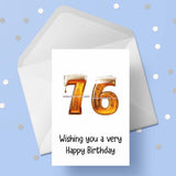 76th Birthday Card with Beer Numbers