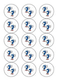 77th Birthday Funny Cartoon Numbers Edible Icing Cake Topper or Ribbon