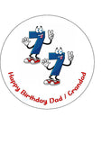 77th Birthday Funny Cartoon Numbers Edible Icing Cake Topper or Ribbon