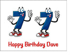 77th Birthday Funny Cartoon Numbers Edible Icing Cake Topper or Ribbon