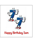77th Birthday Funny Cartoon Numbers Edible Icing Cake Topper or Ribbon