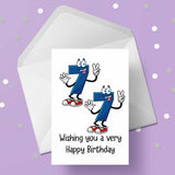 77th Birthday Card with Cartoon Numbers