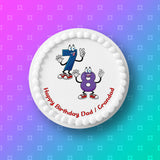 78th Birthday Funny Cartoon Numbers Edible Icing Cake Topper or Ribbon