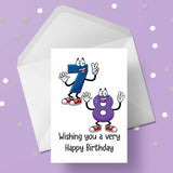 78th Birthday Funny Cartoon Numbers Edible Icing Cake Topper or Ribbon
