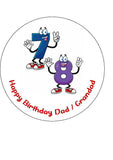 78th Birthday Funny Cartoon Numbers Edible Icing Cake Topper or Ribbon