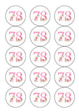 78th Birthday Pretty Pink Flowers Edible Icing Cake Topper or Ribbon