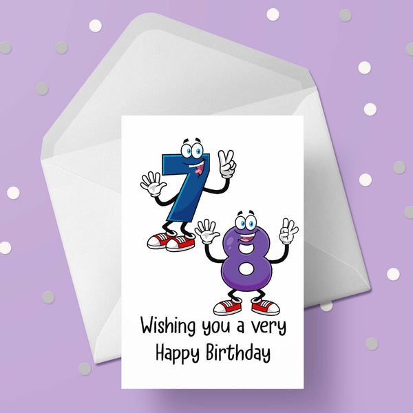 78th Birthday Card with Cartoon Numbers