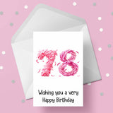 78th Birthday Pink Feathers Card