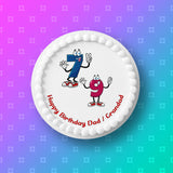 79th Birthday Funny Cartoon Numbers Edible Icing Cake Topper or Ribbon