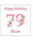 79th Birthday Pretty Pink Flowers Edible Icing Cake Topper or Ribbon