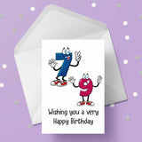 79th Birthday Card with Cartoon Numbers