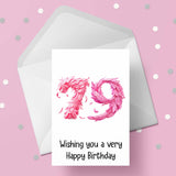 79th Birthday Pink Feathers Card