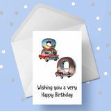 80th Birthday Card with Cars