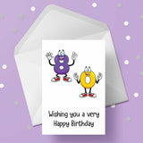 80th Birthday Card with Cartoon Numbers