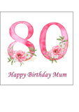 80th Birthday Flowers Edible Icing Cake Topper or Ribbon