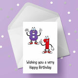 81st Birthday Card with Cartoon Numbers