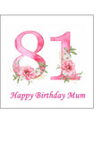 81st Birthday Flowers Edible Icing Cake Topper or Ribbon