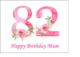 82nd Birthday Flowers Edible Icing Cake Topper or Ribbon