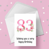 83rd Birthday Flowers Card
