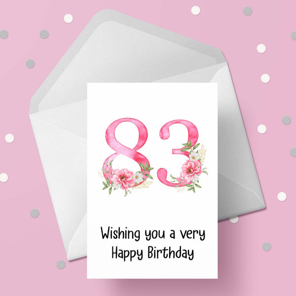 83rd Birthday Flowers Card