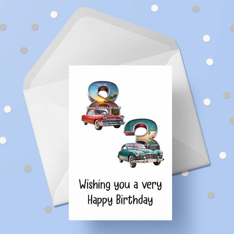 83rd Birthday Card with Cars