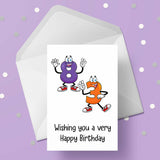 83rd Birthday Card with Cartoon Numbers