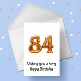 84th Birthday Card with Beer Numbers