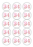 84th Birthday Flowers Edible Icing Cake Topper or Ribbon
