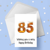 85th Birthday Card with Beer Numbers