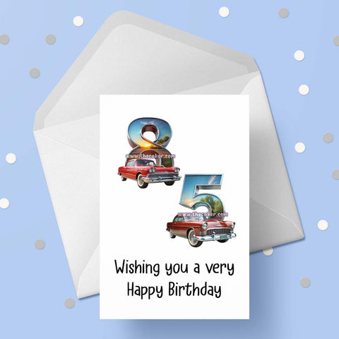 85th Birthday Card with Cars