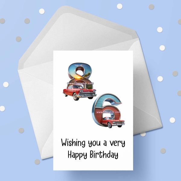 86th Birthday Card with Cars