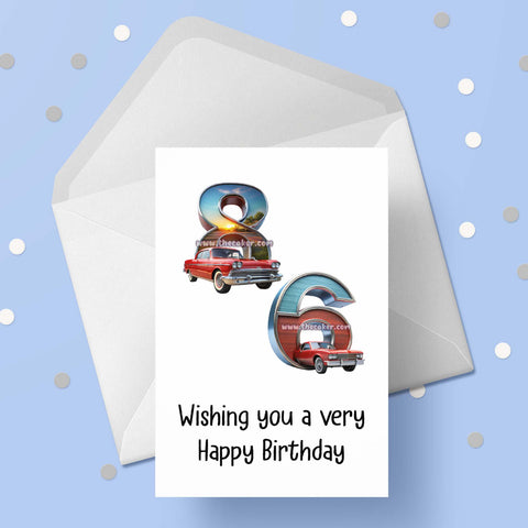 86th Birthday Card with Cars