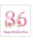 86th Birthday Flowers Edible Icing Cake Topper or Ribbon