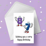 87th Birthday Card with Cartoon Numbers