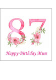 87th Birthday Flowers Edible Icing Cake Topper or Ribbon