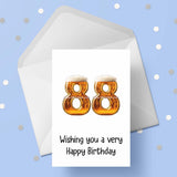 88th Birthday Card with Beer Numbers