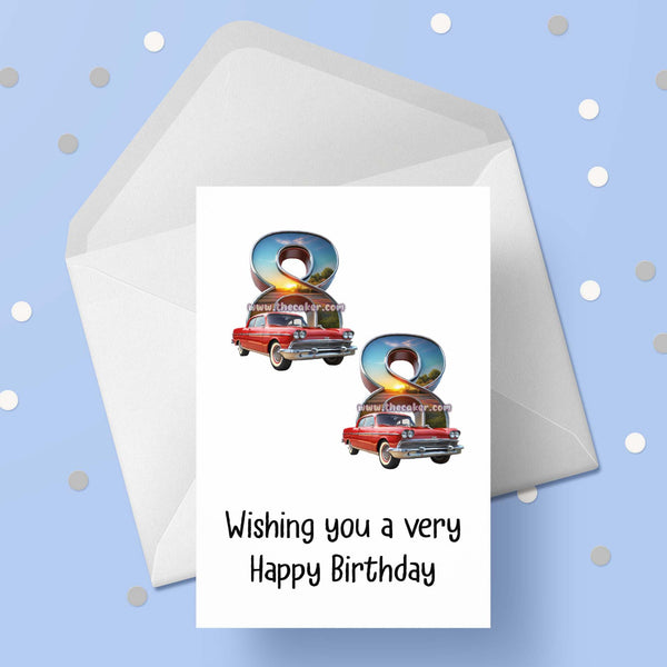 88th Birthday Card with Cars