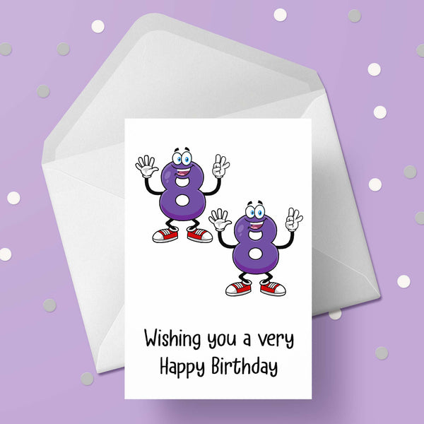 88th Birthday Card with Cartoon Numbers