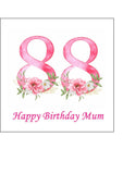 88th Birthday Flowers Edible Icing Cake Topper or Ribbon