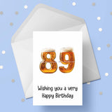 89th Birthday Card with Beer Numbers