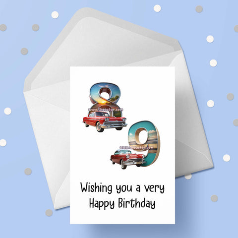 89th Birthday Card with Cars
