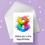 08 8th Birthday 04 Birthday Card with Rainbow number