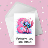08 8th Birthday 06 Birthday Card with Stitch
