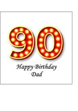 90th Birthday Red & Gold Edible Icing Cake Topper or Ribbon