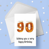 90th Birthday Beer Card