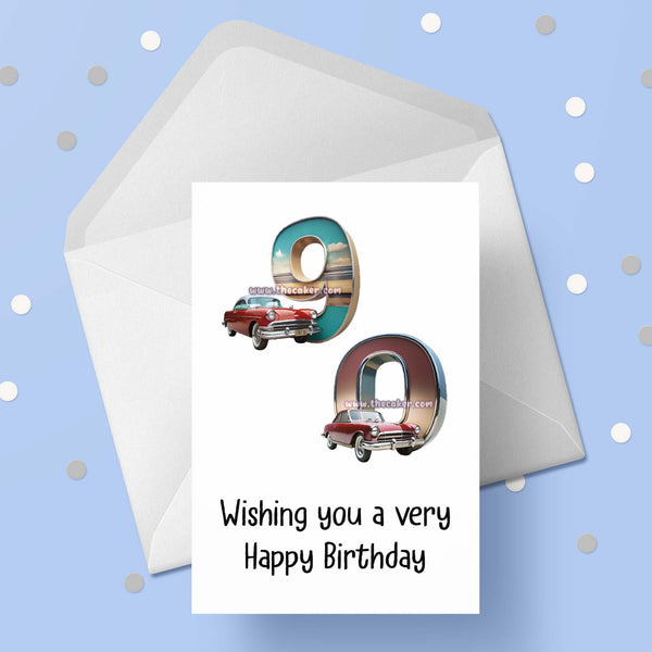 90th Birthday Car Card